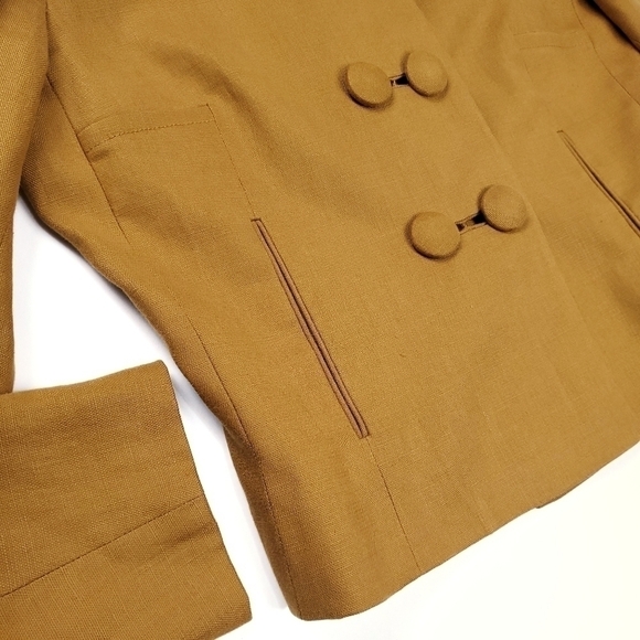 Etcetera Mustard Yellow Gold Double Button Jacket Sz 2 - Picture 5 of 15